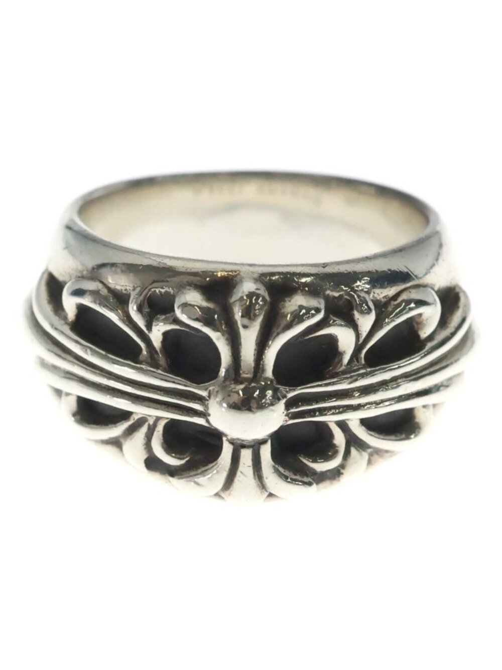 Chrome Hearts Flrl Floral Cross Ring Silver